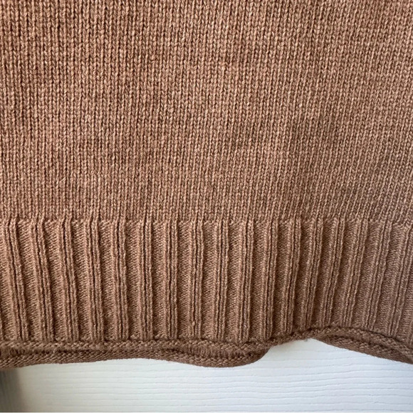 Jenni Kayne Everyday Sweater Knit Cashmere Blend Dark Camel Neutral XXL Flaw - Picture 10 of 15